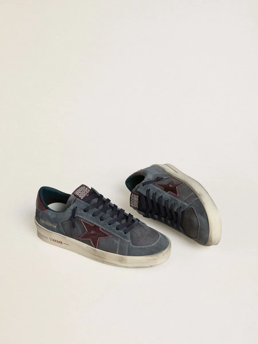 Stardan Uomo LTD in nabuk antracite e suede blu con stella in pelle laminata