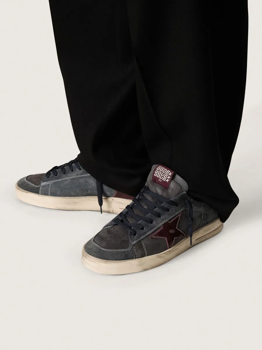 Stardan Uomo LTD in nabuk antracite e suede blu con stella in pelle laminata