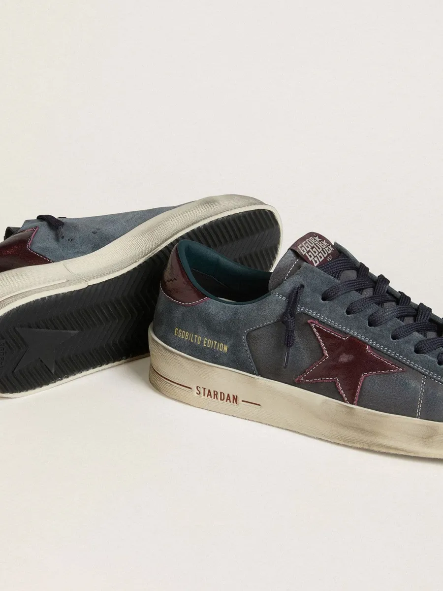 Stardan Uomo LTD in nabuk antracite e suede blu con stella in pelle laminata