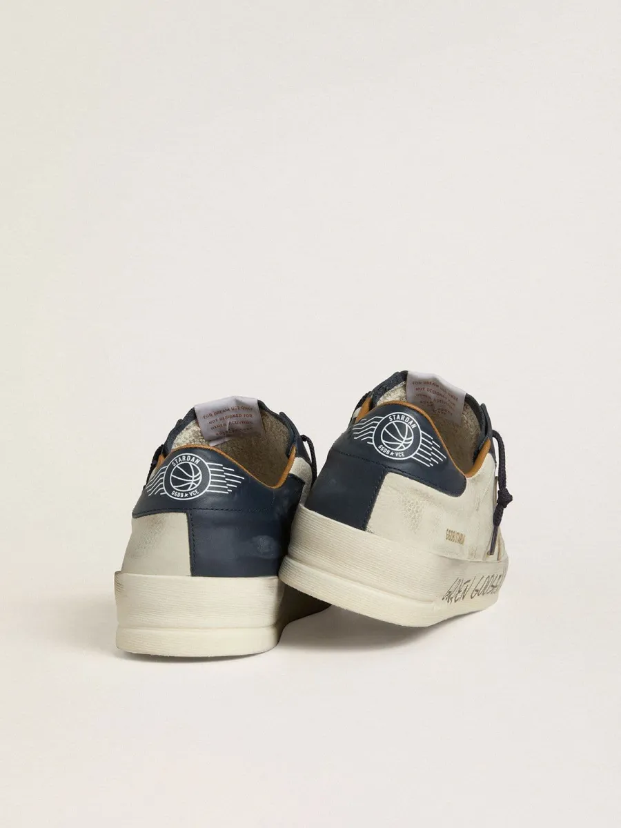 Stardan Uomo in nabuk con stella in pelle laminata e talloncino in nappa blu