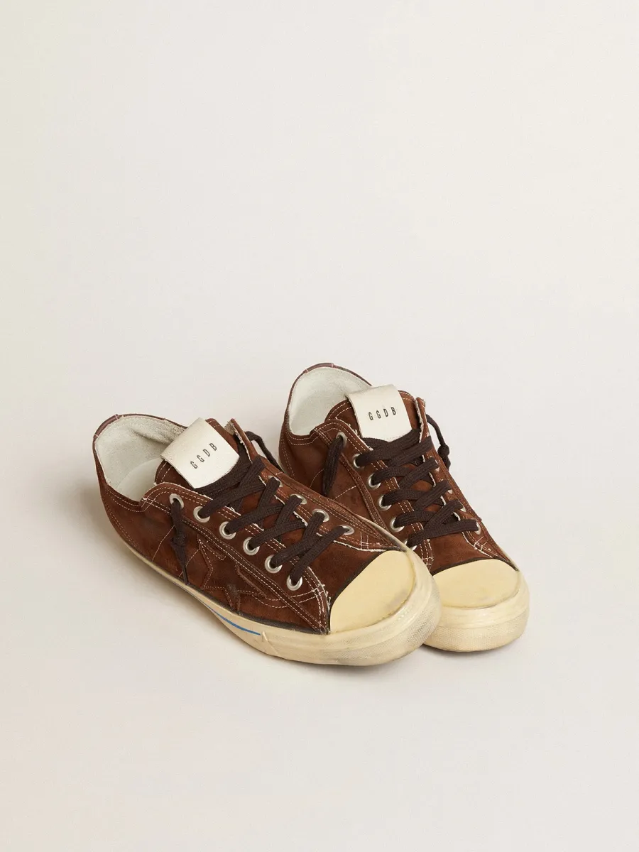 V-Star LTD Uomo in suede color marrone scuro con stella ton sur ton