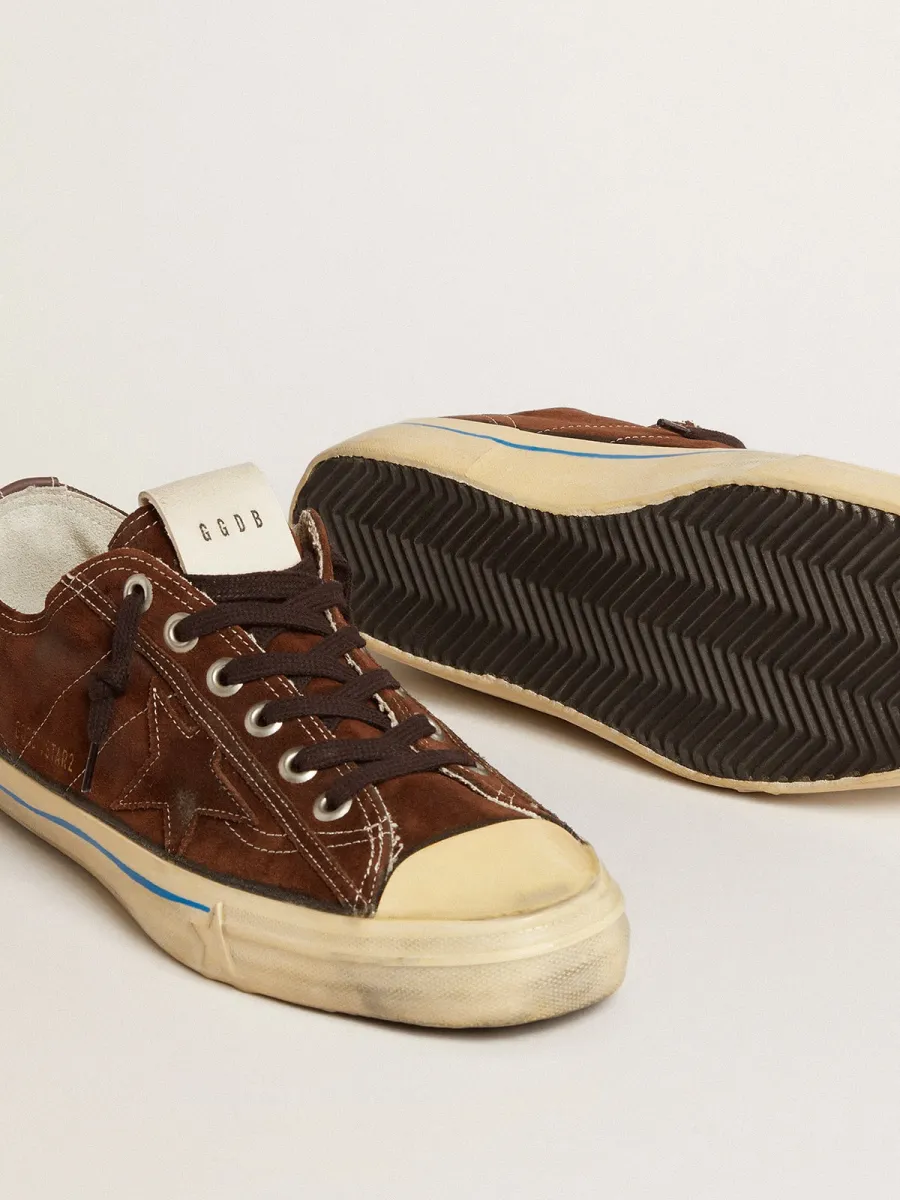 V-Star LTD Uomo in suede color marrone scuro con stella ton sur ton