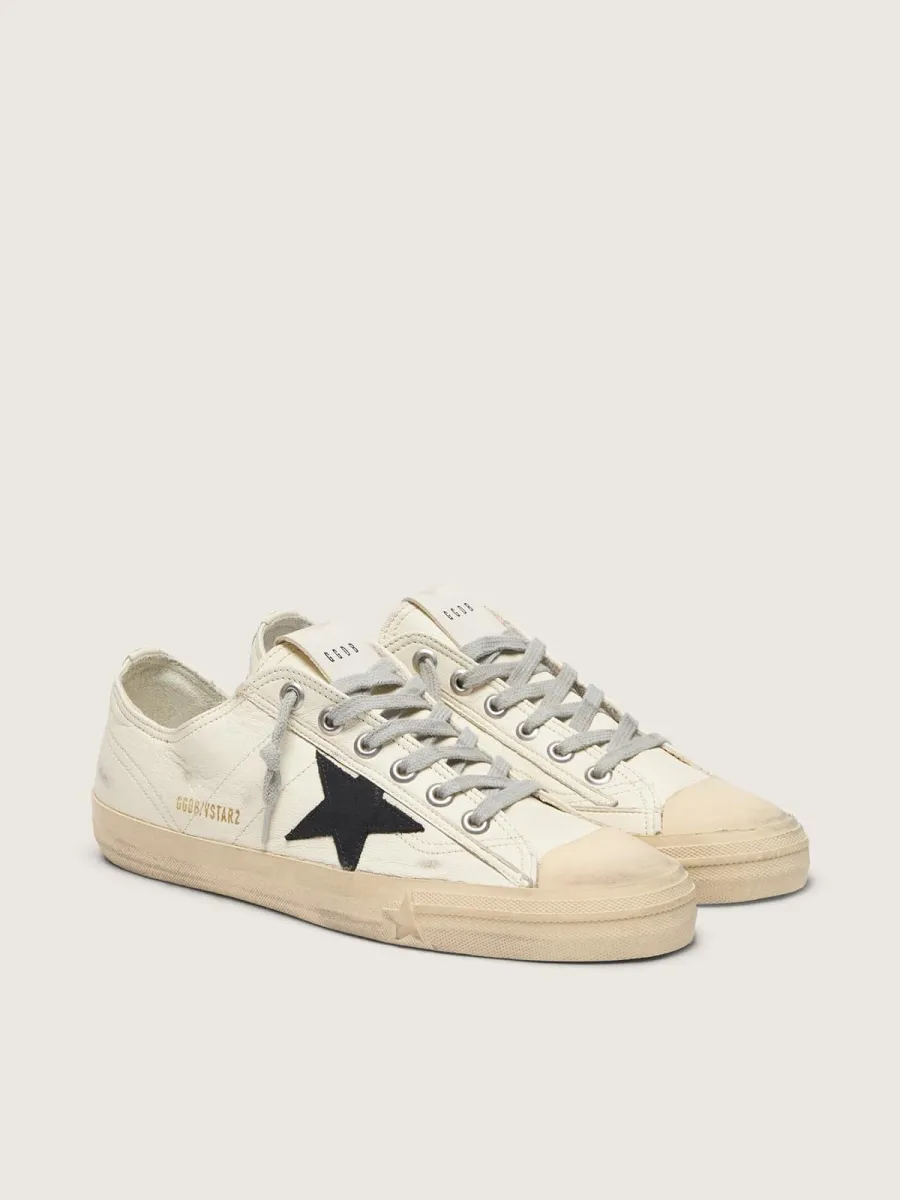 V-Star in nappa con stella in pelle nabuk nera