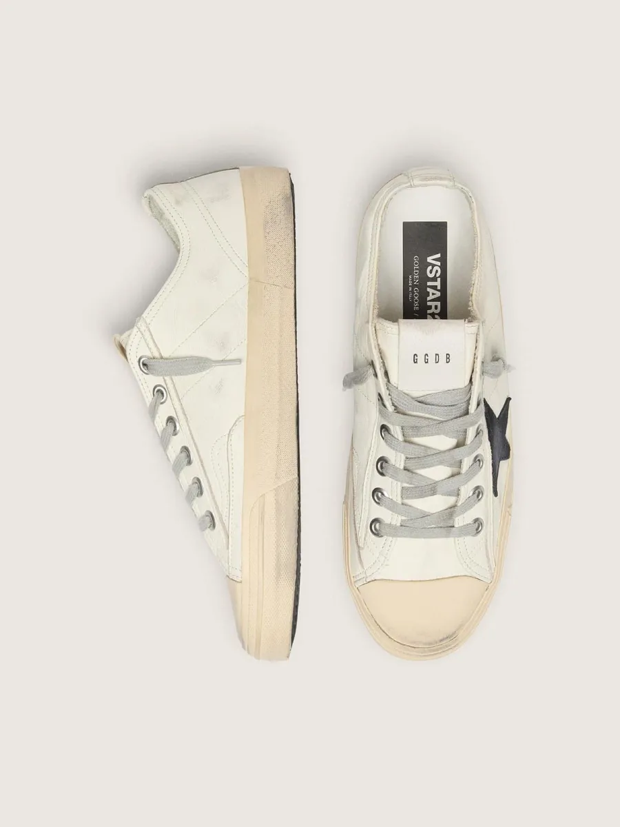 V-Star in nappa con stella in pelle nabuk nera