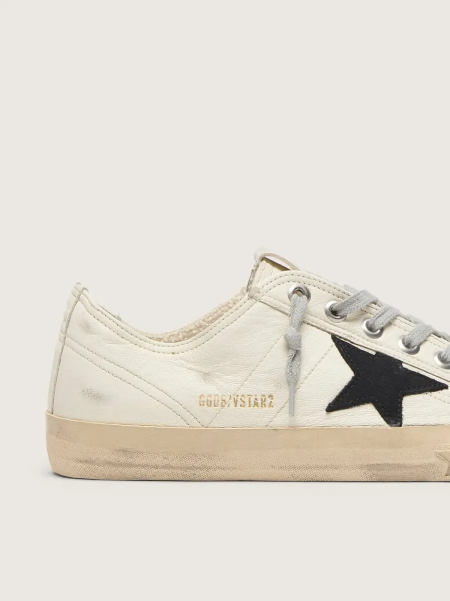 V-Star in nappa con stella in pelle nabuk nera