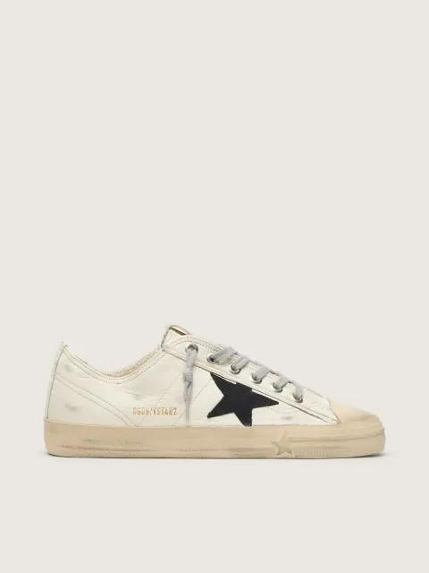 V-Star in nappa con stella in pelle nabuk nera