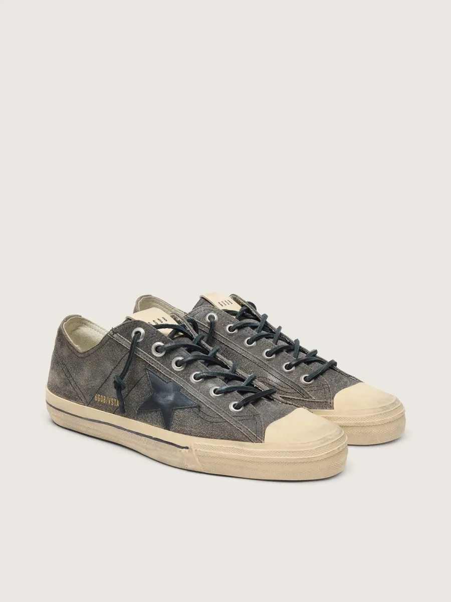 V-Star Uomo in suede nero con stella in pelle nera