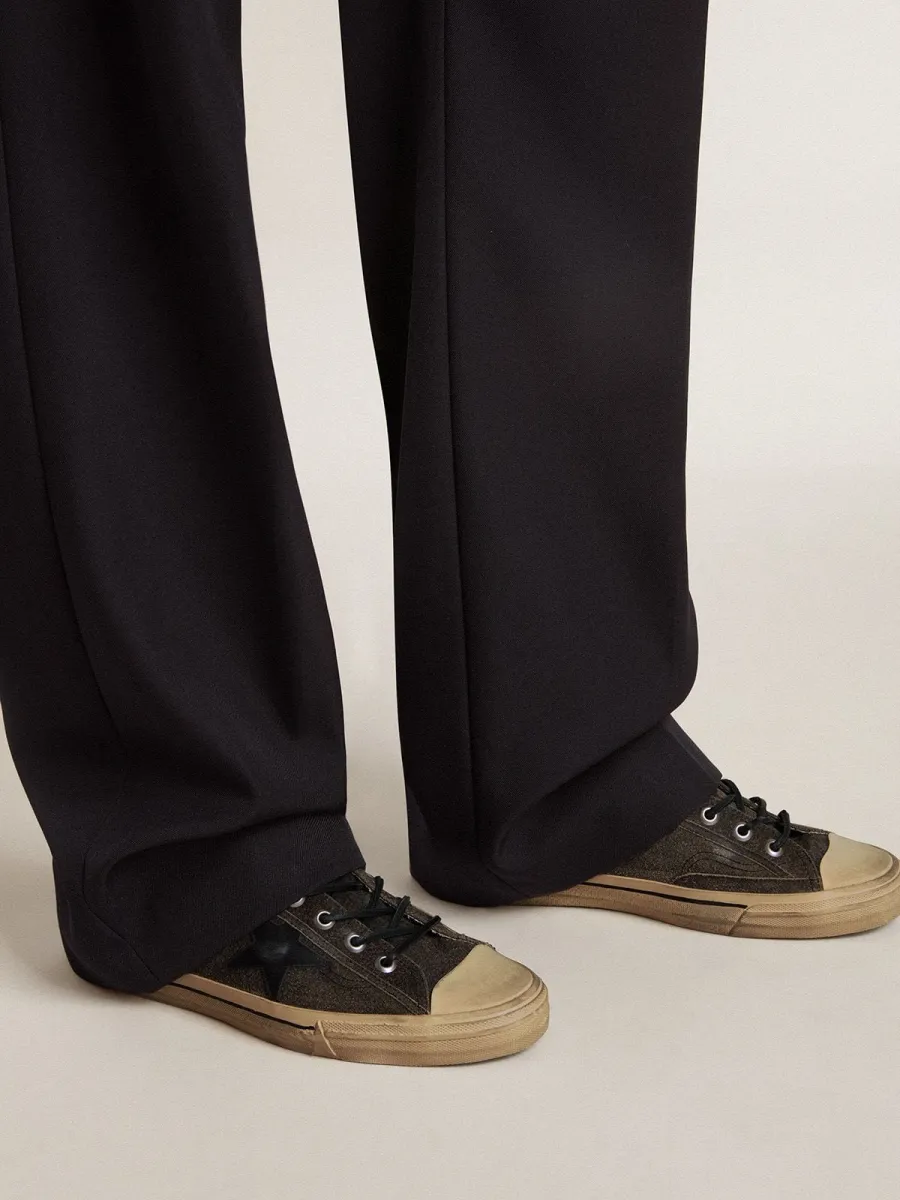 V-Star Uomo in suede nero con stella in pelle nera