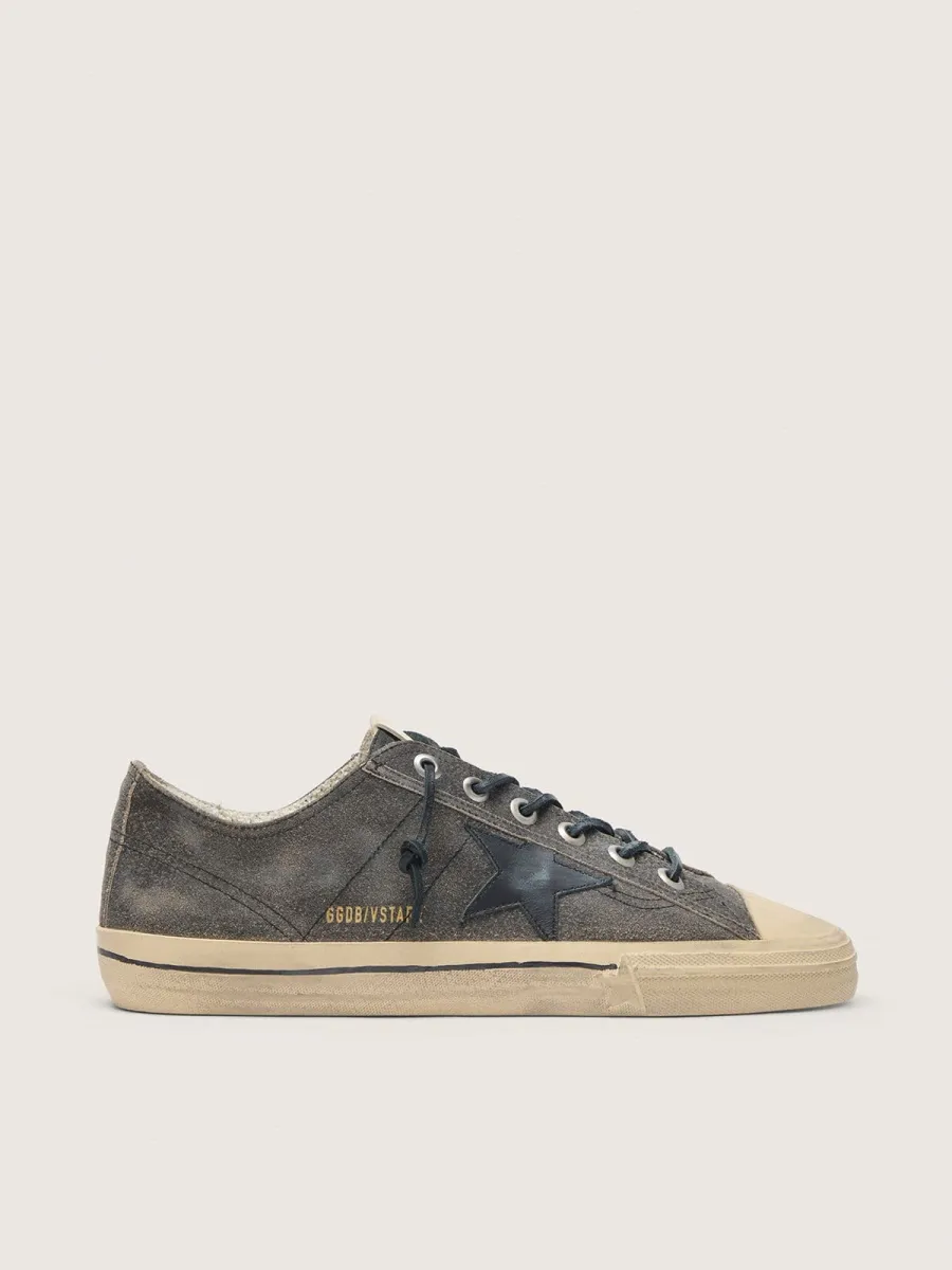 V-Star Uomo in suede nero con stella in pelle nera