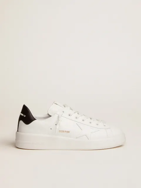 Purestar Uomo con stella in pelle bianca e talloncino in pelle nero