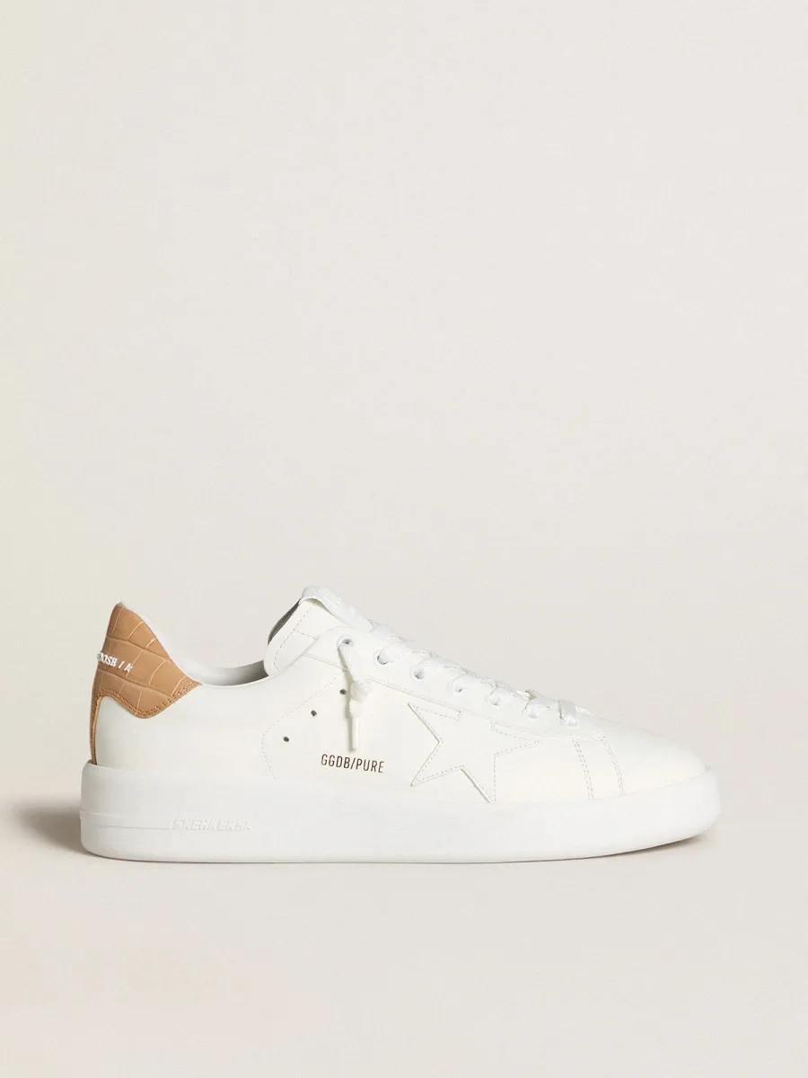 Purestar Uomo con stella in pelle e talloncino in pelle con stampa cocco