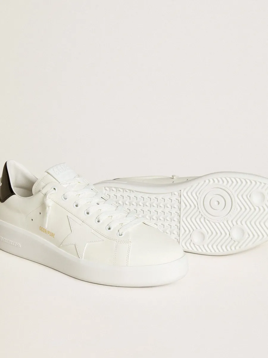 Purestar Uomo con stella in pelle e talloncino in pelle verniciata nera