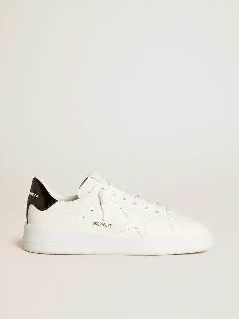 Purestar Uomo con stella in pelle e talloncino in pelle verniciata nera
