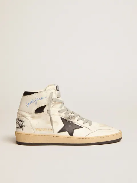 Sky-Star in pelle bianca con stella in pelle nera