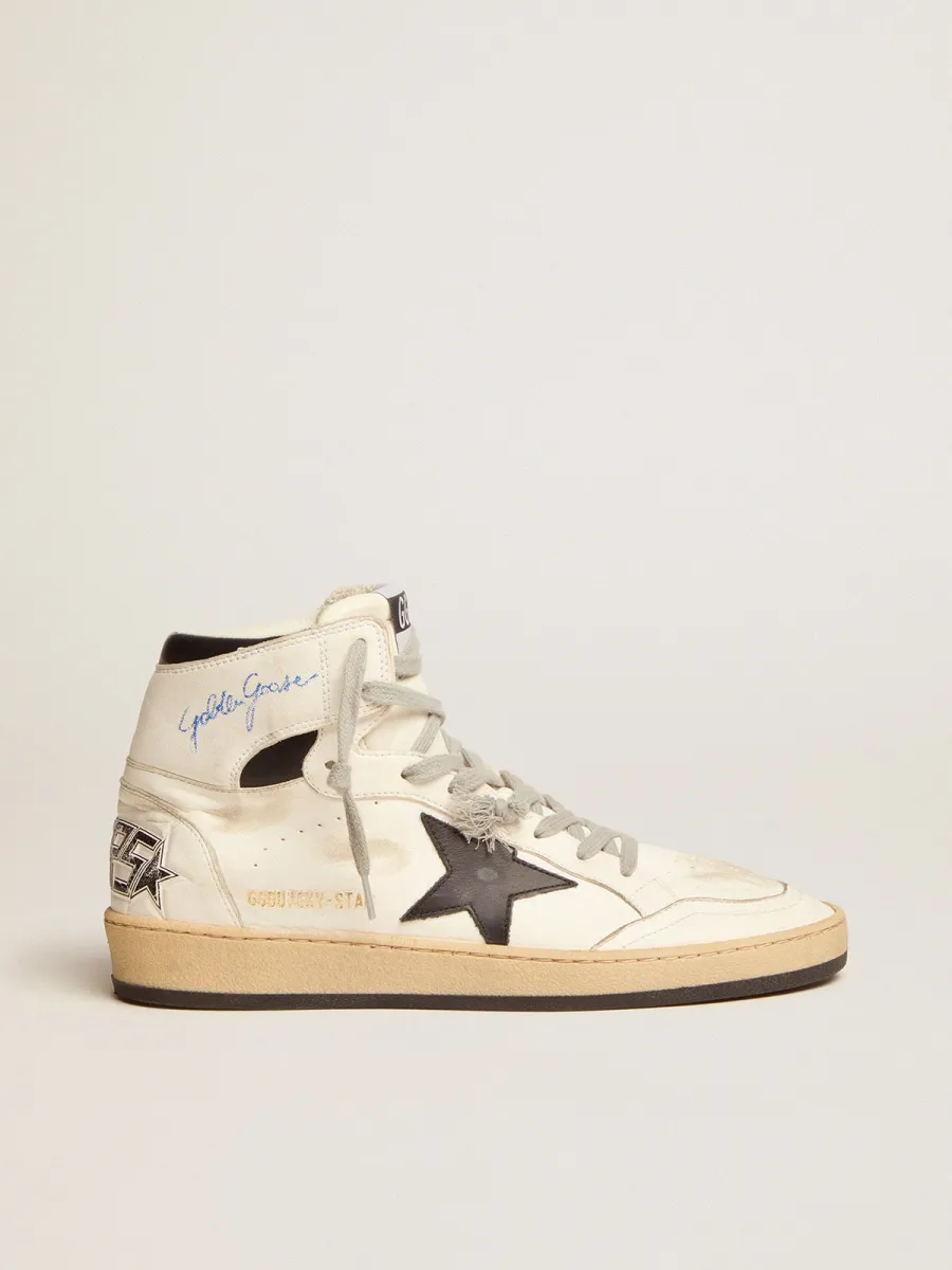Sky-Star in pelle bianca con stella in pelle nera