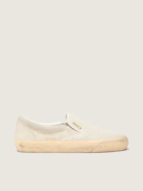VCE Penstar Uomo in suede beige e pailletes color perla