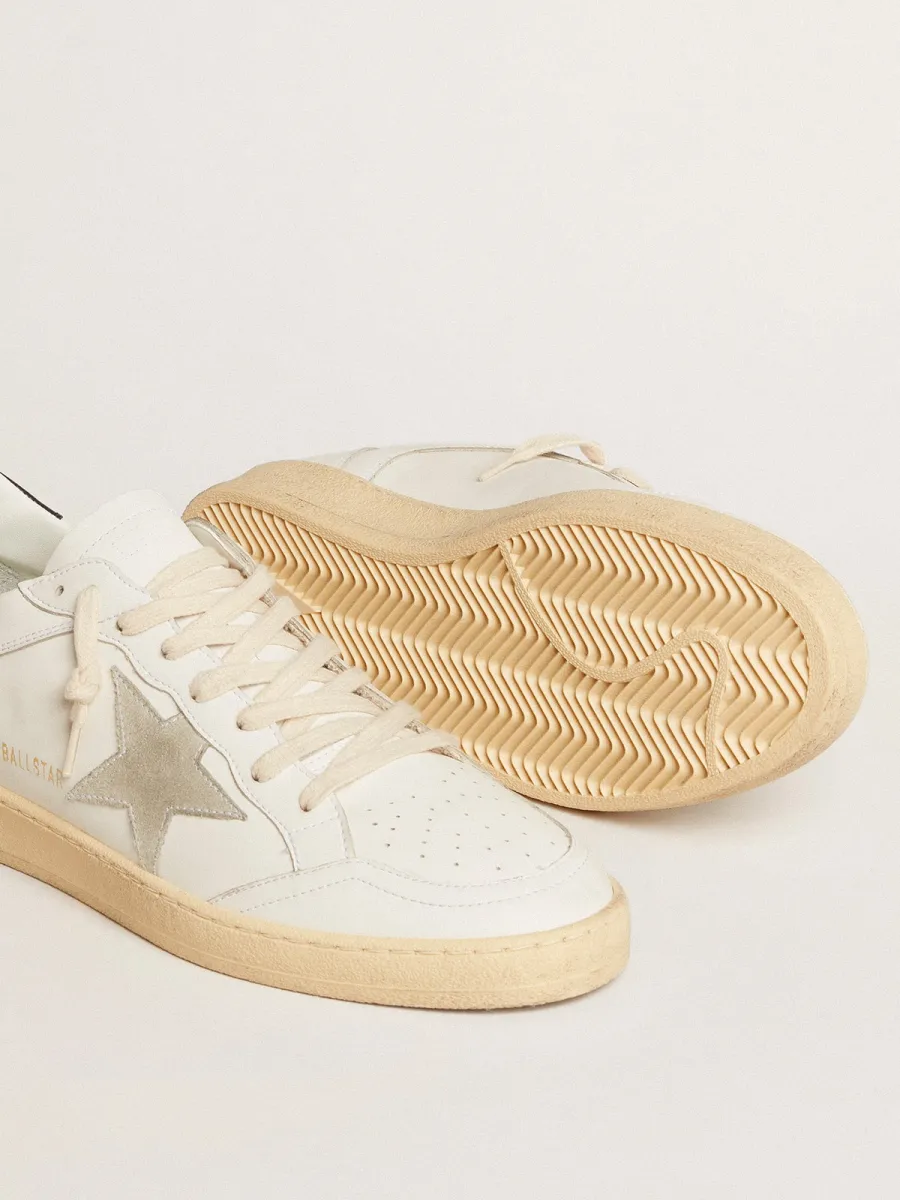 Ball Star con stella in suede ghiaccio e talloncino in pelle blu