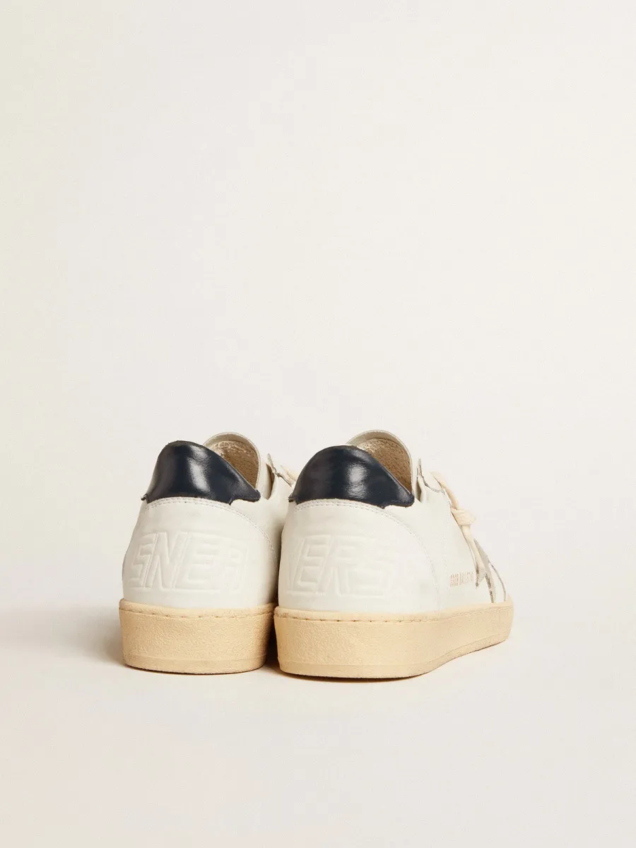 Ball Star con stella in suede ghiaccio e talloncino in pelle blu