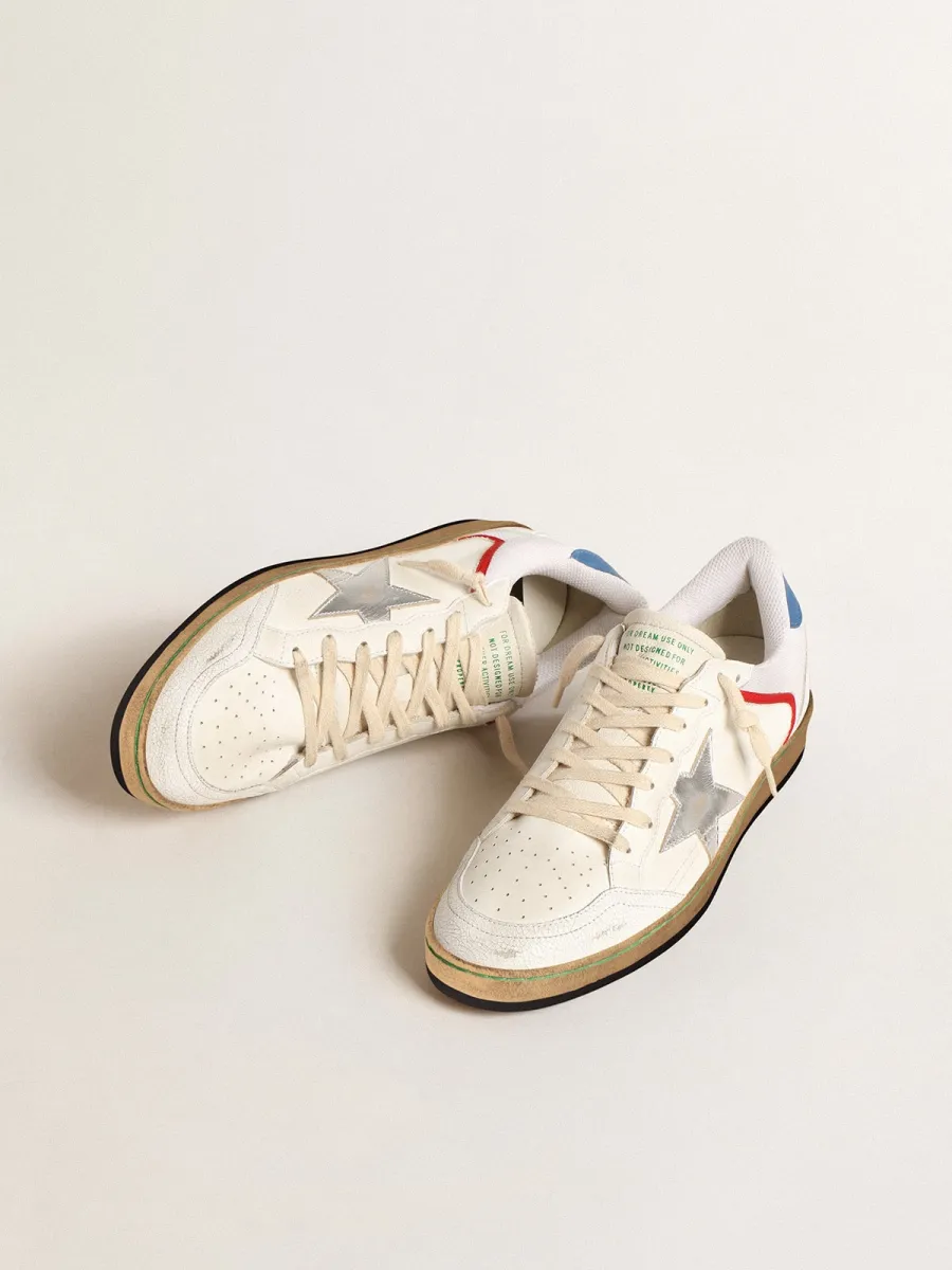 Ball Star in nappa e rete con stella in pelle laminata argento