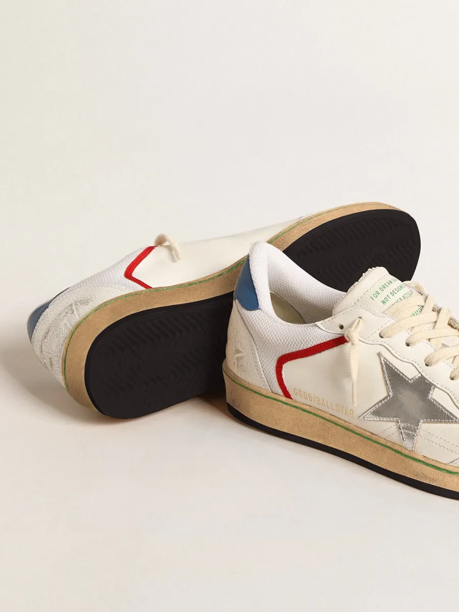 Ball Star in nappa e rete con stella in pelle laminata argento