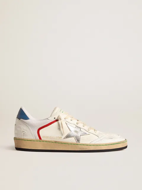 Ball Star in nappa e rete con stella in pelle laminata argento