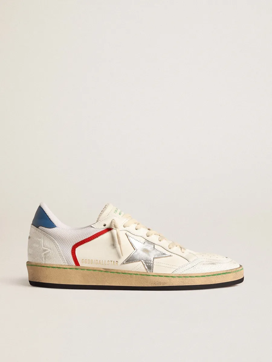 Ball Star in nappa e rete con stella in pelle laminata argento