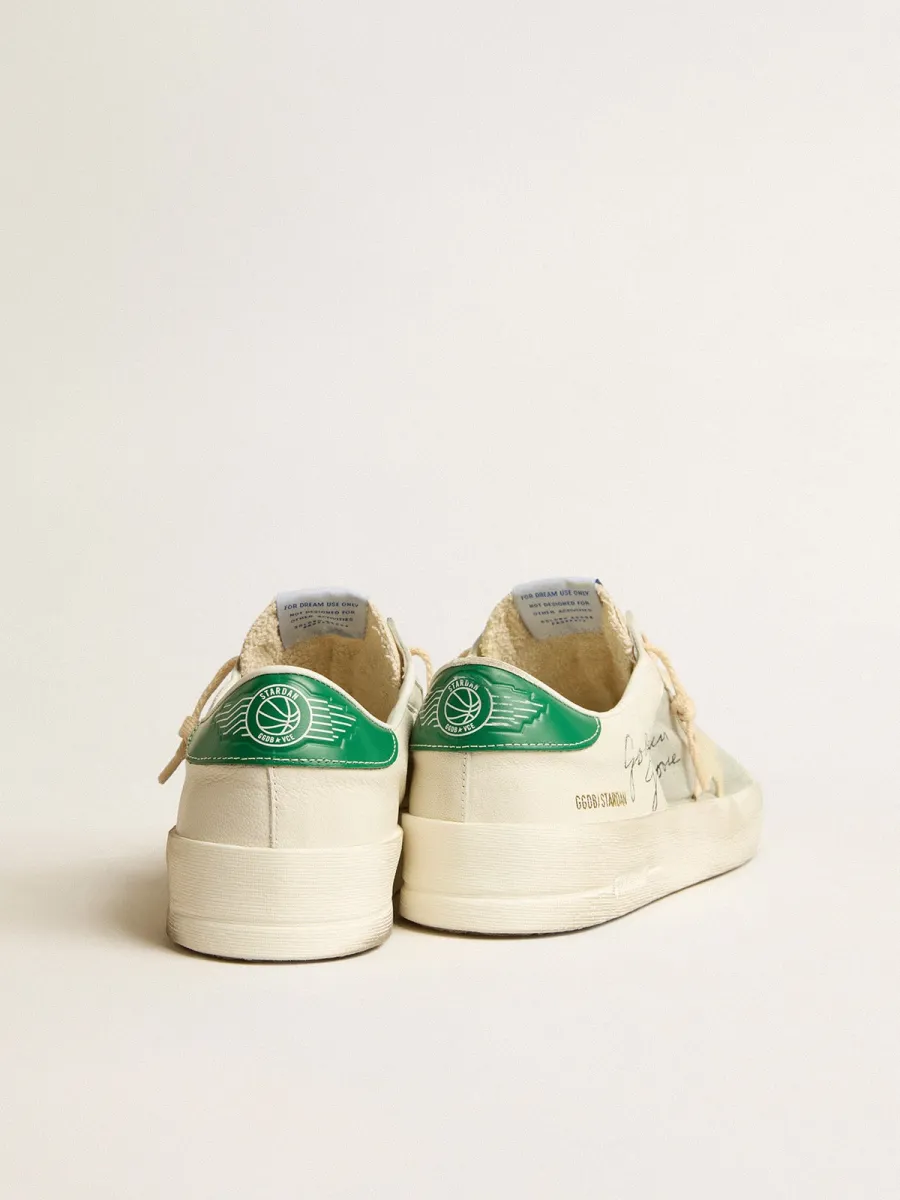 Stardan in nappa bianca con stella in pelle color crema