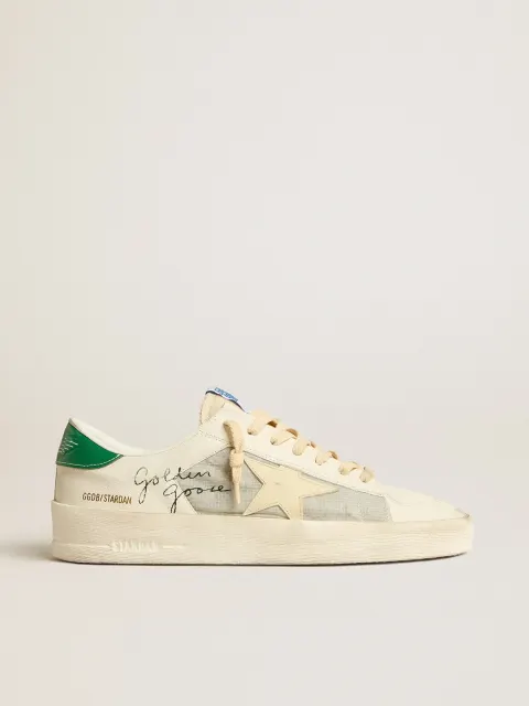 Stardan in nappa bianca con stella in pelle color crema