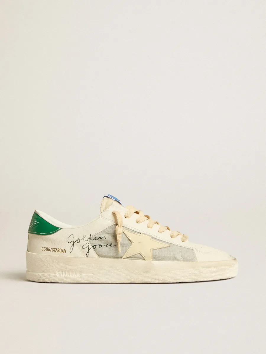 Stardan in nappa bianca con stella in pelle color crema