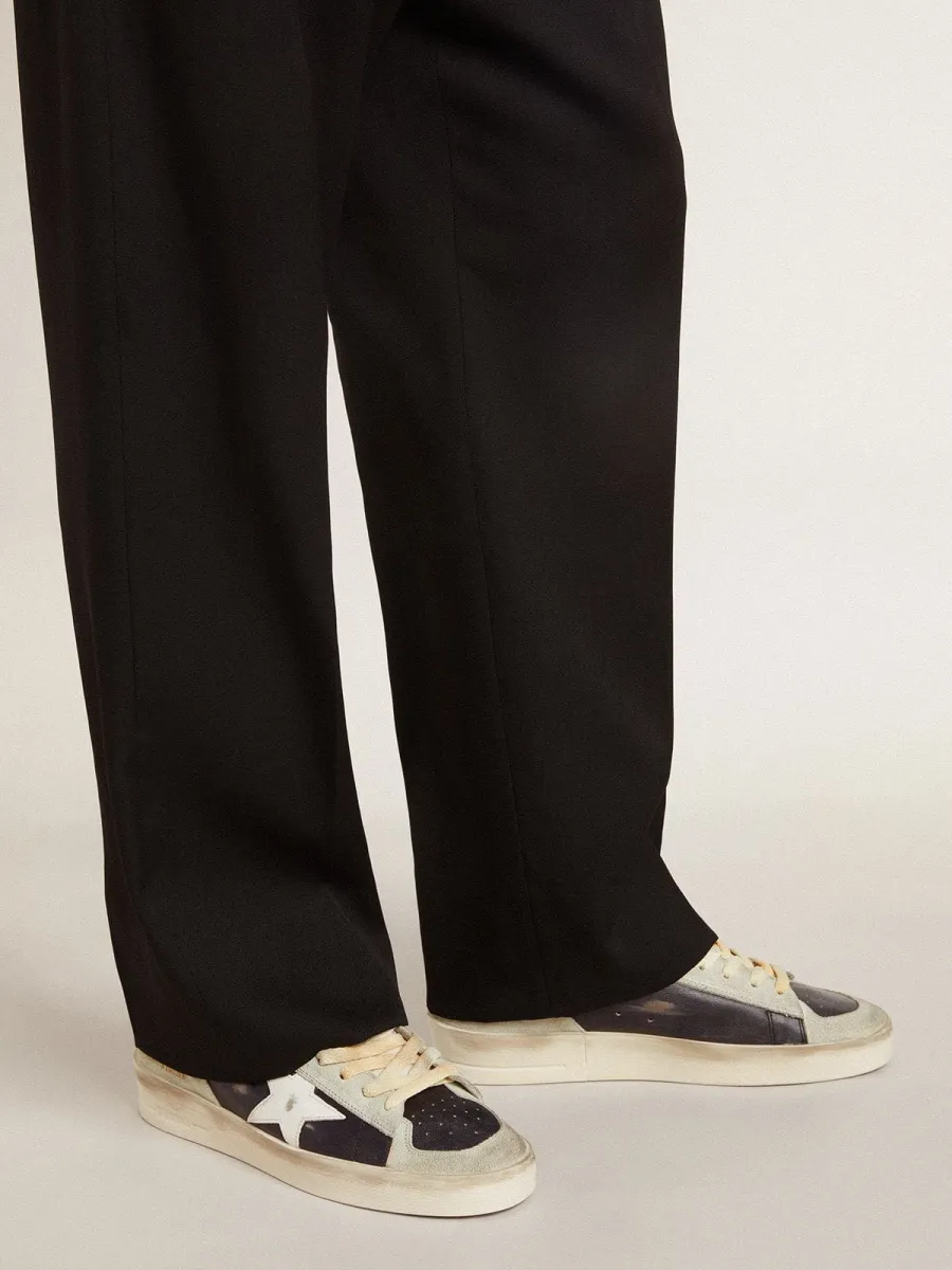 Stardan Uomo in suede e pelle con stella in pelle e talloncino laminato