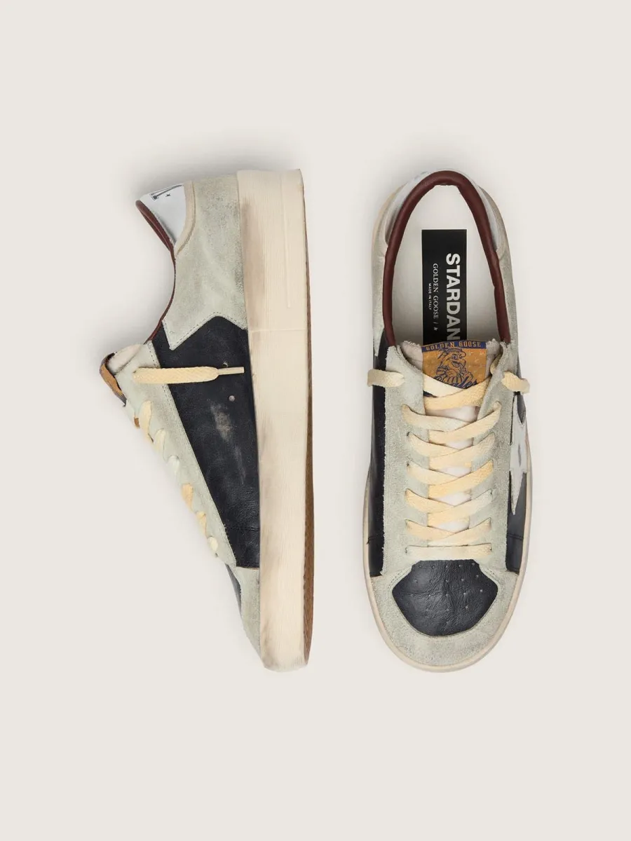 Stardan Uomo in suede e pelle con stella in pelle e talloncino laminato