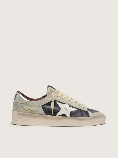Stardan Uomo in suede e pelle con stella in pelle e talloncino laminato