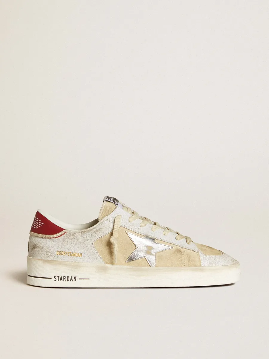 Stardan Uomo in nabuk e pelle cracklé con stella in pelle laminata argento