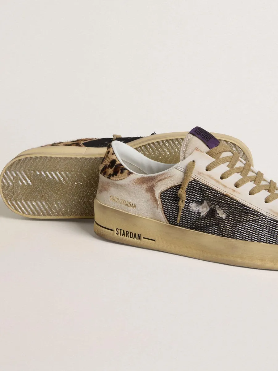 Stardan Uomo in nappa e rete con talloncino in cavallino leopardato