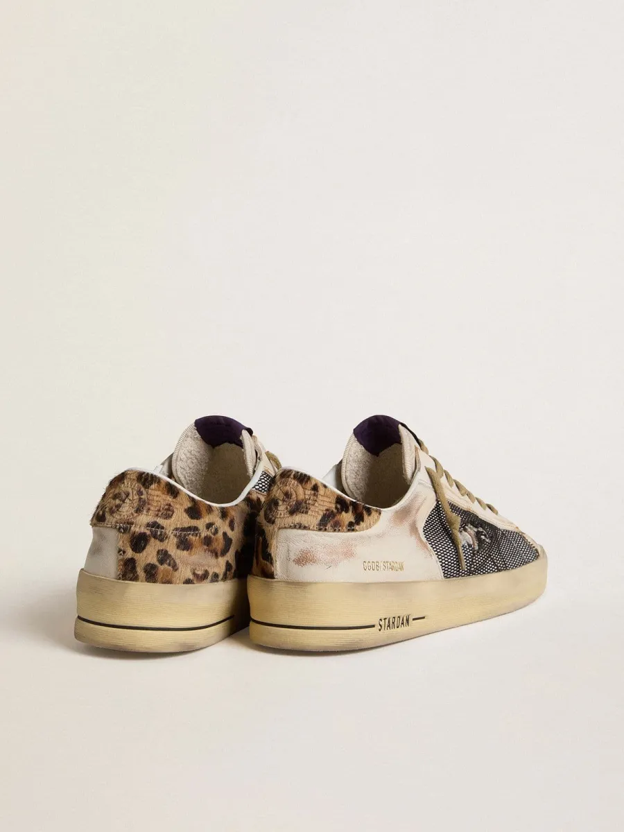 Stardan Uomo in nappa e rete con talloncino in cavallino leopardato