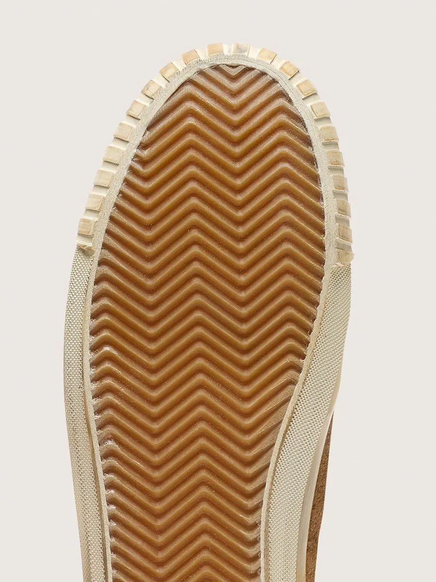 Mid Star Uomo LAB in suede color ruggine con stella in pelle bianca