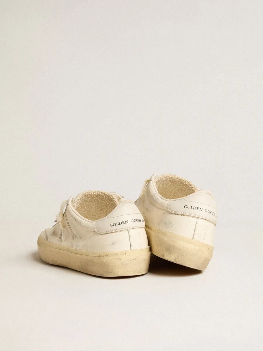 Soul Star in nappa bianca con talloncino in pelle bianca