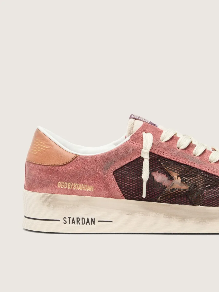 Stardan uomo in suede rosa con stella beige