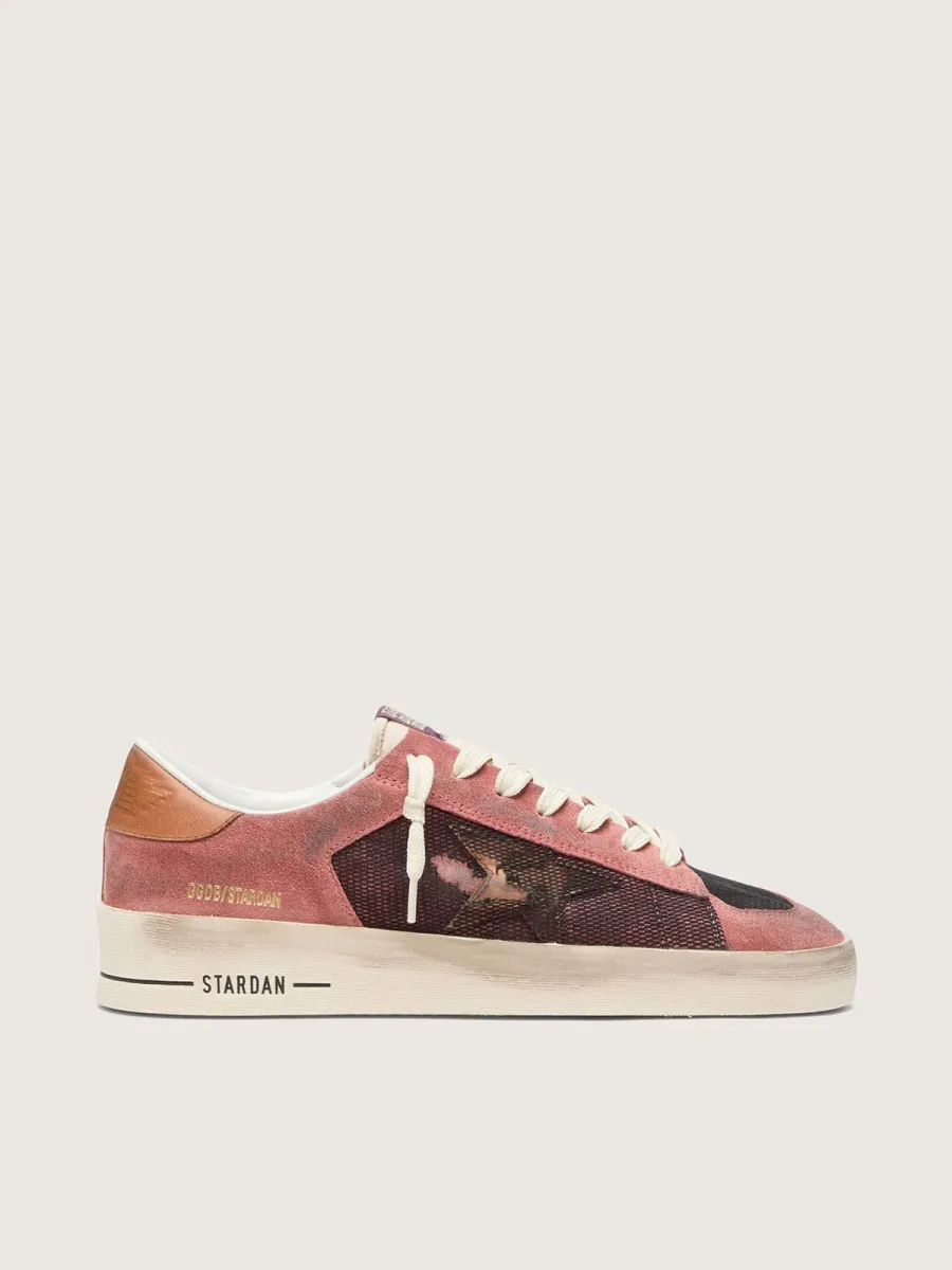 Stardan uomo in suede rosa con stella beige