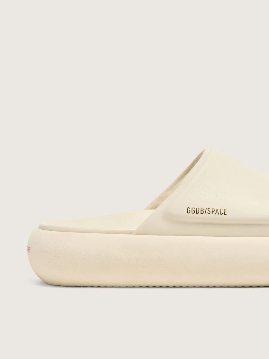 Ciabatte Space-Star Slide Uomo in pelle bianca