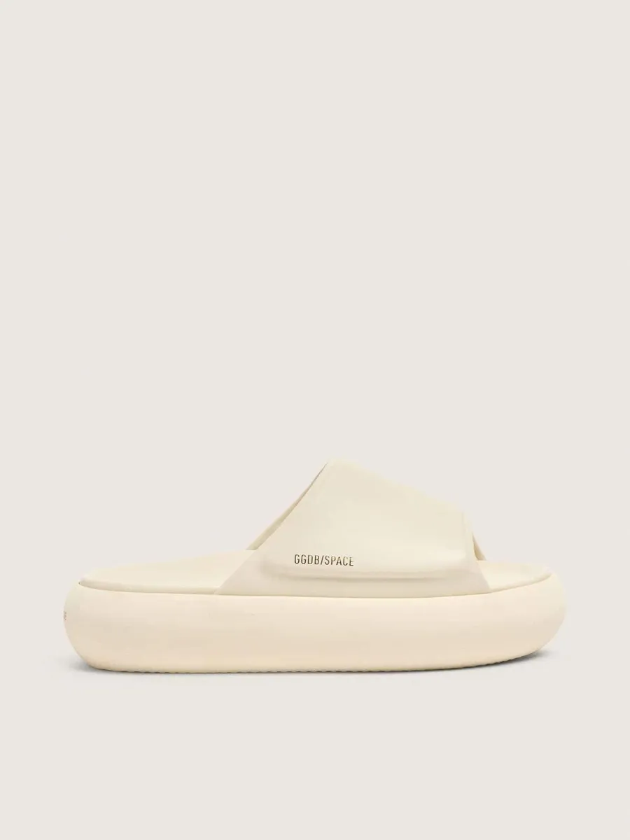 Ciabatte Space-Star Slide Uomo in pelle bianca
