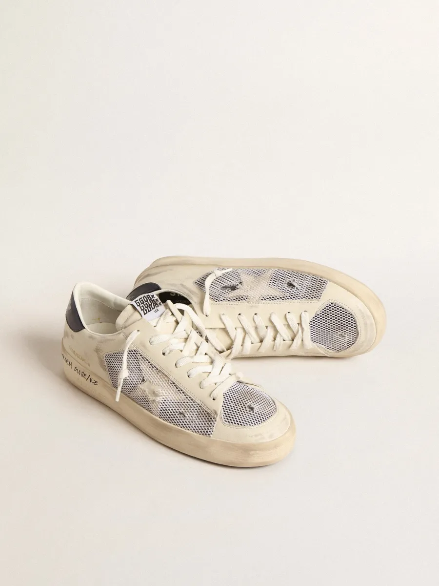 Stardan in pelle e rete bianche con stella in pelle bianca