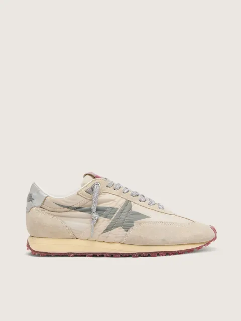 Marathon Uomo con tomaia in nylon beige e stella grigia