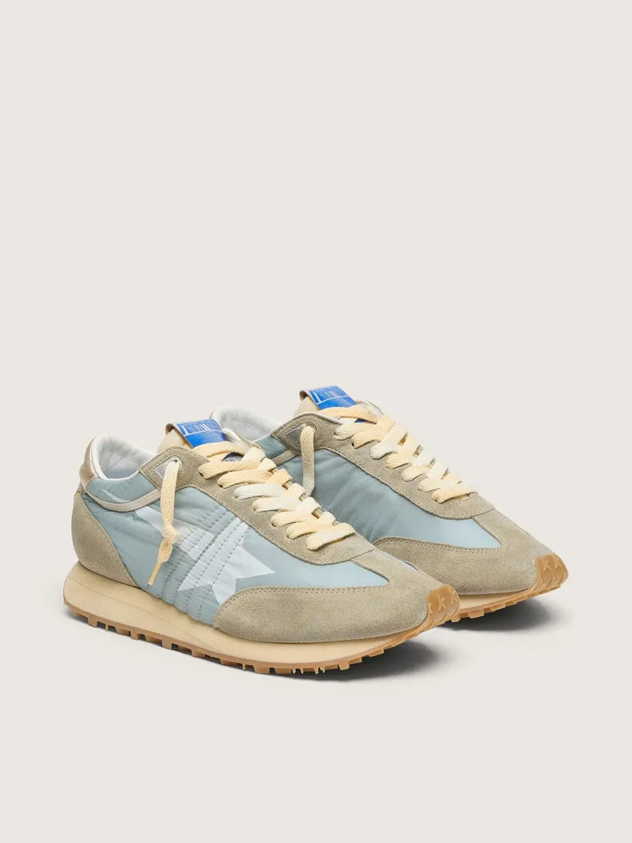 Marathon Uomo con tomaia in nylon azzurro e stella azzurro pastello
