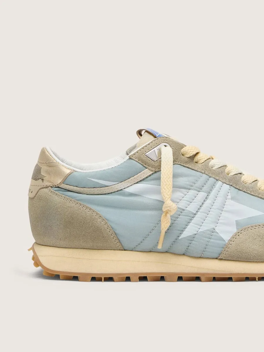 Marathon Uomo con tomaia in nylon azzurro e stella azzurro pastello