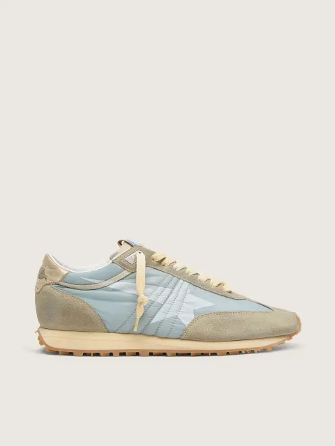 Marathon Uomo con tomaia in nylon azzurro e stella azzurro pastello