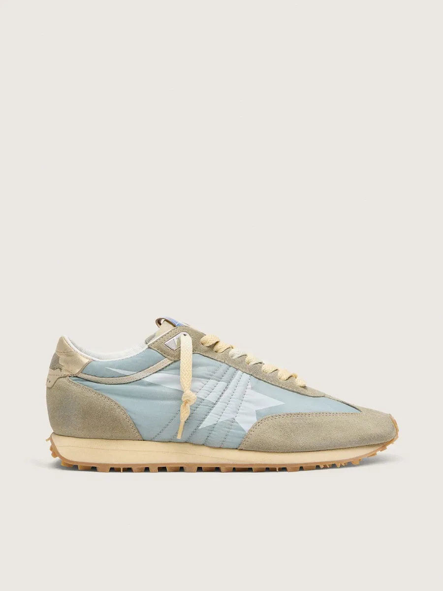 Marathon Uomo con tomaia in nylon azzurro e stella azzurro pastello