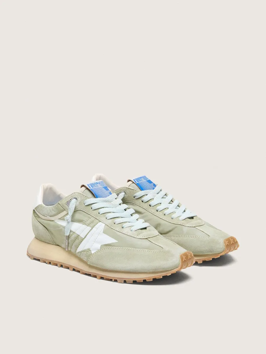 Marathon uomo in nylon verde salvia con stella bianca