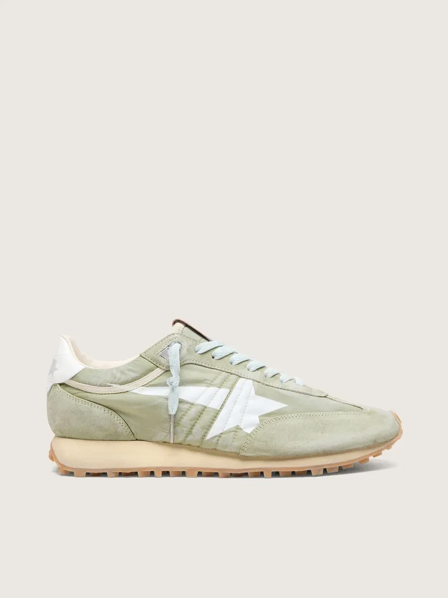 Marathon uomo in nylon verde salvia con stella bianca