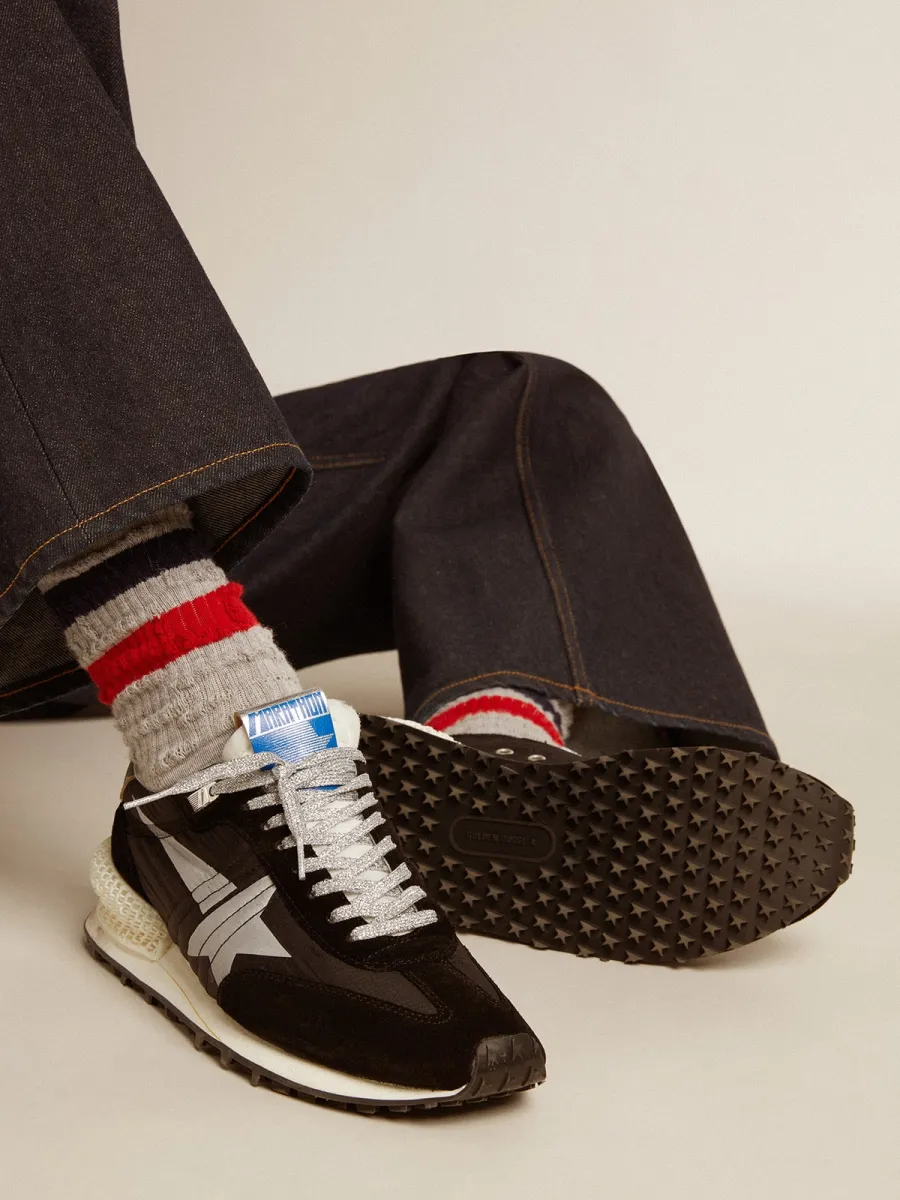 Marathon Uomo con tomaia in nylon ripstop di colore nero e stella argento
